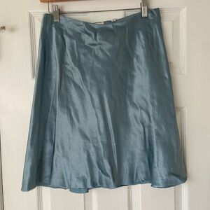 Vince short satin slip skirt size m light blue
